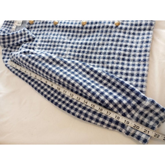 Max Studio Womens Blue White Gingham Plaid Button Up Shirt Jacket Shacket Size L - Picture 5 of 11